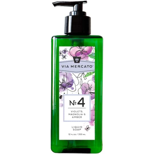 European Soaps Via Mercato Liquid Hand Soap, 12 Fl Oz, No. 6 - Fig, Orange Blossom & Cedarwood - No 4, violet, magnolia amber